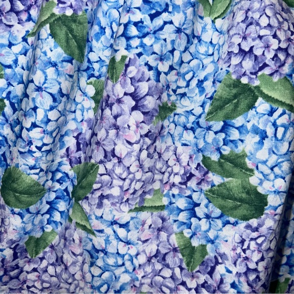 Smiling Button Girls's Sunday Hydrangea Print Short Sleeve Cotton Dress Size 8 - Picture 2 of 7